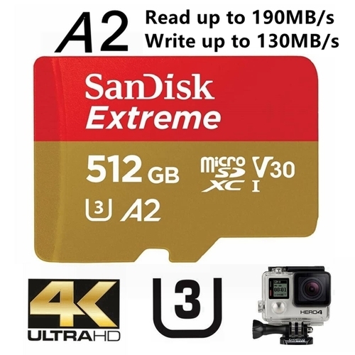 SanDisk Extreme Micro SD 512GB Memory Card Dash Action Cam 190Mb/s
