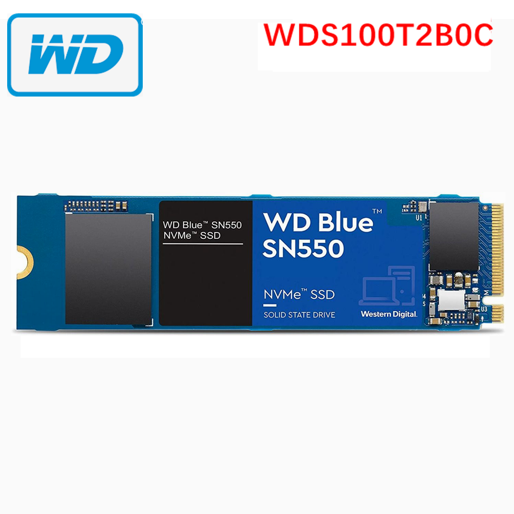 WD Western Digital SSD  Blue SN550 1TB  M.2 2280 NVMe SSD WDS100T2B0C Up to 2600 MB/s