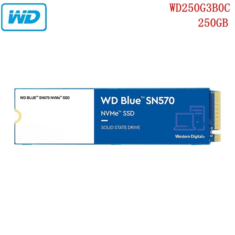 SSD WD Blue SN570 250GB M.2 2280 3D NAND NVMe SSD WDS250G3B0C Up to 3300 MB/s