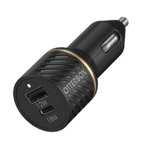 OtterBox USB-C and USB-A Fast Charge Dual Port Car Charger - 30W - Black Shimmer 78-52545