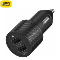 OtterBox USB-A Dual Port Car Charger Black Drop and Vibration Tested  78-52700