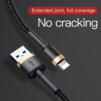 Phone Cable Baseus Cafule Fast Charging USB to Lightning iphone 2.4A 1M Gold & Black