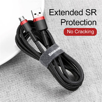 Phone Cable Baseus cafule Fast Charging USB to Micro USB 2A 3M Black & Red