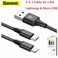 Phone Cable Baseus Rapid Series 2 in 1 Cable Micro and Lightning 3A 1.2M Black