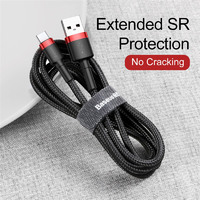 Phone Cable Baseus cafule Fast Charging USB to Type-C USB 2A 2M Black & Red