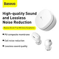 Bluetooth Headphones Wireless Baseus Encok True Noise Reduction Earphones White 
