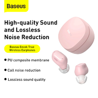 Bluetooth Headphones Wireless Baseus Encok True Noise Reduction Earphones Pink