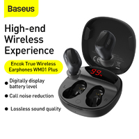 Bluetooth Headphones Wireless Baseus Encok True Full Digital Display Plus Black