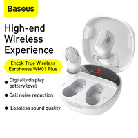 Bluetooth Headphones Wireless Baseus Encok True Full Digital Display Plus White 