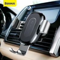 Phone Holder Baseus Qi Car Gravity Fast Charger Air Vent Mount for iPhone Silver 