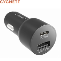 Cygnett CarPower 20W Dual Port Car Charger with USB-C PD + QC 3.0 - CY3637CYCCH