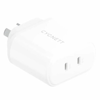 Cygnett PowerPlus 35W USB-C PD Dual Port Wall Charger White CY4353PDWCH 2xUSB-C PD