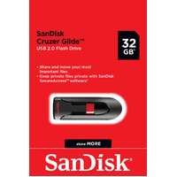 SanDisk USB Cruzer Glide 2.0 32GB Flash Drive Memory Stick CZ60-032G