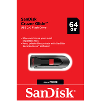 SanDisk USB  Cruzer Glide 2.0 64GB Flash Drive Memory Stick CZ60-064G