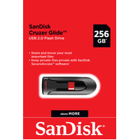 SanDisk USB Cruzer Glide 2.0 256GB Flash Drive Memory Stick CZ60-256G