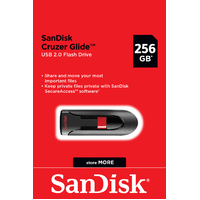 SanDisk USB Cruzer Glide 2.0 256GB Flash Drive Memory Stick CZ60-256G