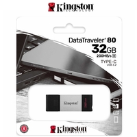 Kingston USB Drive 3.2 DataTraveler 80 32GB Type C Flash Drive 200MB/S DT80/32GB