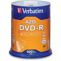 Verbatim DVD Recordable Media - DVD-R - 16x - 4.70 GB - 100 Pack Spindle - 120mm - 2 Hour Maximum Recording Time