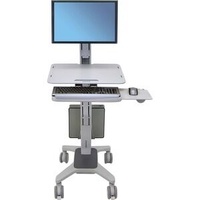 Ergotron WorkFit-C Height Adjustable Computer Stand - Up to 76.2 cm (30") Screen Support - 12.25 kg Load Capacity - Floor - Plastic, Aluminium - Grey