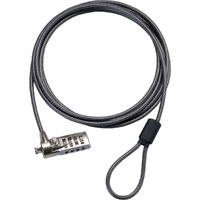 Targus DEFCON Cable Lock For Notebook - 2 m Cable - Resettable - 4-digit - Combination Lock - Galvanized Steel - For Notebook