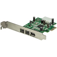 StarTech.com FireWire Adapter - PCI Express 1.1 x1 - 400 MB/s - Plug-in Card - TAA Compliant - 3 Total Firewire Port(s) - 1 Fire