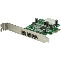 StarTech.com FireWire Adapter - PCI Express 1.1 x1 - 400 MB/s - Plug-in Card - TAA Compliant - 3 Total Firewire Port(s) - 1 Firewire 400 Port(s) - 2