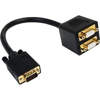 StarTech.com 1 ft VGA to 2x VGA Video Splitter Cable &acirc;&euro;" M/F - First End: 1 x 15-pin HD-15 - Male - Second End: 2 x 15-pin HD-15 - Female