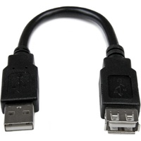 StarTech.com 6in USB 2.0 Extension Adapter Cable A to A - M/F - First End: 1 x 4-pin USB 2.0 Type A - Male - Second End: 1 x 4-p