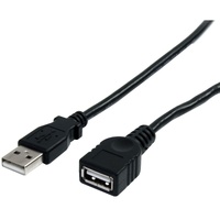 StarTech.com 3 ft Black USB 2.0 Extension Cable A to A - M/F - First End: 1 x 4-pin USB 2.0 Type A - Male - Second End: 1 x 4-pi