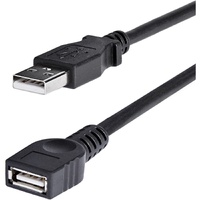 StarTech.com 6 ft Black USB 2.0 Extension Cable A to A - M/F - First End: 1 x 4-pin USB 2.0 Type A - Male - Second End: 1 x 4-pi