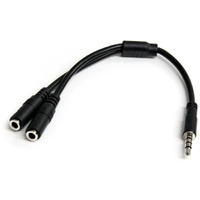 StarTech.com Headset adapter for headsets with separate headphone / microphone plugs - 3.5mm 4 position to 3 position and 2 posi