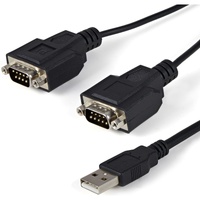 StarTech.com USB to Serial Adapter - 2 Port - COM Port Retention - FTDI - USB to RS232 Adapter Cable - USB to Serial Converter -