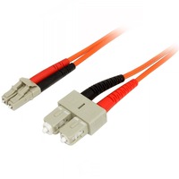 StarTech.com 1m Fiber Optic Cable - Multimode Duplex 50/125 - LSZH - LC/SC - OM2 - LC to SC Fiber Patch Cable - First End: 2 x LC Network - Male - 2