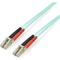 StarTech.com 2m (6ft) LC/UPC to LC/UPC OM3 Multimode Fiber Optic Cable, Full Duplex Zipcord Fiber, 100Gbps, LOMMF, LSZH Fiber Pa