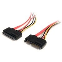 StarTech.com 12in 22 Pin SATA Power and Data Extension Cable - First End: 1 x 22-pin SATA - Male - Second End: 1 x 22-pin SATA -