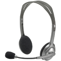 Logitech H110 Wired Over-the-head Stereo Headset - Black/Silver - Binaural - Semi-open - 20 Hz to 20 kHz - 182.9 cm Cable - Noise Cancelling -