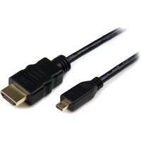 StarTech.com 2m Micro HDMI to HDMI Cable with Ethernet, 4K High Speed Micro HDMI Type-D Device to HDMI Monitor Adapter/Converter Cord - Cable for TV,