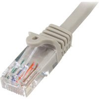 StarTech.com 15 m Cat5e Gray Snagless RJ45 UTP Cat 5e Patch Cable - 15m Patch Cord - Make Fast Ethernet network connections usin