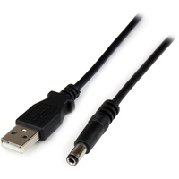 StarTech.com USB2TYPEN1M Standard Power Cord - 1 m - USB / Barrel Connector - Black - 1 Each