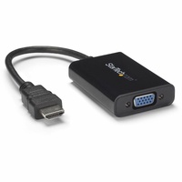 StarTech.com HDMI to VGA Adapter - With Audio - 1080p - 1920 x 1080 - Black - HDMI Converter - VGA to HDMI Monitor Adapter - Con