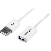 StarTech.com 1m White USB 2.0 Extension Cable A to A - M/F - Cable for Peripheral Device - First End: 1 x 4-pin USB 2.0 Type A - Male - Second End: 1