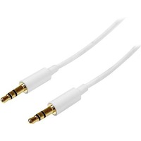 StarTech.com 1m White Slim 3.5mm Stereo Audio Cable - Male to Male - Listen to your iPod&reg; / MP3 player on your car or home s