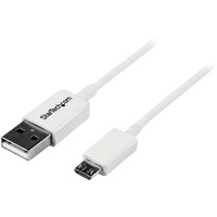 StarTech.com 2m White Micro USB Cable - A to Micro B - First End: 1 x 4-pin USB 2.0 Type A - Male - Second End: 1 x 5-pin Micro