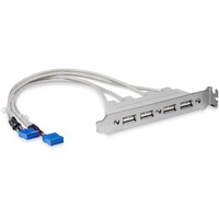 StarTech.com 4 Port USB A Female Slot Plate Adapter - USB panel - 4 pin USB Type A (F) - 4 x 4-pin USB 2.0 Type A - Female - 2 x