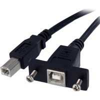 StarTech.com 3 ft Panel Mount USB Cable B to B - F/M - First End: 1 x 4-pin USB Type B - Male - Second End: 1 x 4-pin USB Type B