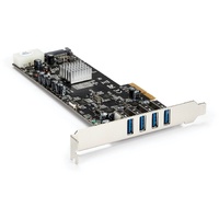 StarTech.com USB Adapter - PCI Express x4 - Plug-in Card - Add four USB 3.0 ports with four independent channels, LP/SATA power,