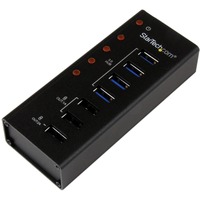 StarTech.com 4 Port USB 3.0 Hub plus 3 Dedicated USB Charging Ports (2 x 1A & 1 x 2A) - 5Gbps - Wall Mountable Metal Enclosure - 7 Total USB Port(s)