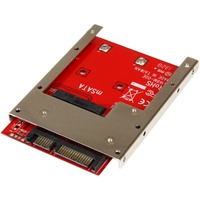 StarTech.com Drive Bay Adapter for 2.5" SATA/600 - Serial ATA/600 Host Interface Internal - Red - TAA Compliant - 1 x SSD Suppor