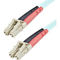 StarTech.com 1m (3ft) LC/UPC to LC/UPC OM3 Multimode Fiber Optic Cable, Full Duplex Zipcord Fiber, 100Gbps, LOMMF, LSZH Fiber Pa