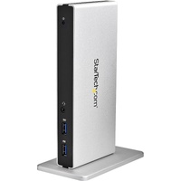 StarTech.com Dual-Monitor USB 3.0 Docking Station - DVI Outputs - Mac & Windows - DVI to VGA & DVI to HDMI Adapters Included - U